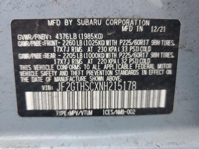 2022 SUBARU CROSSTREK SPORT JF2GTHSCXNH215178