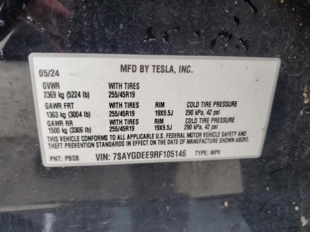 2024 TESLA MODEL Y 7SAYGDEE9RF105146