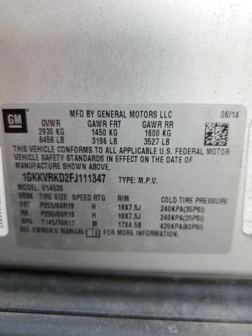 2015 GMC ACADIA SLT 1GKKVRKD2FJ111347
