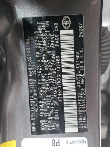 2016 TOYOTA CAMRY LE 4T1BF1FKXGU138486
