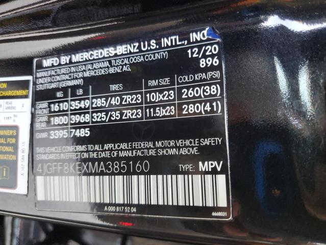 2021 MERCEDES-BENZ GLS 63 AMG 4JGFF8KEXMA385160