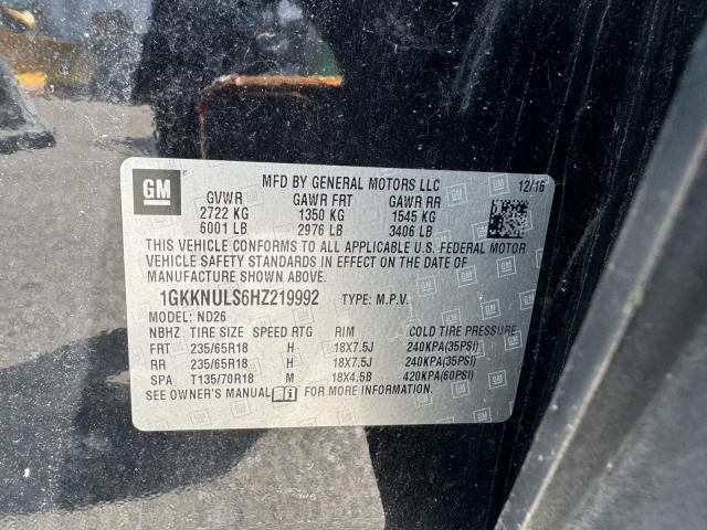 2017 GMC ACADIA SLT 1GKKNULS6HZ219992