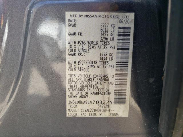 2020 NISSAN FRONTIER S 1N6ED0EA9LN703225