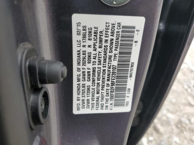 2015 HONDA CIVIC EXL 19XFB2F98FE239107