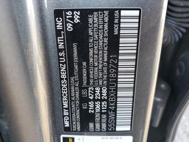 2017 MERCEDES-BENZ C 300 4MAT 55SWF4KBXHU189721