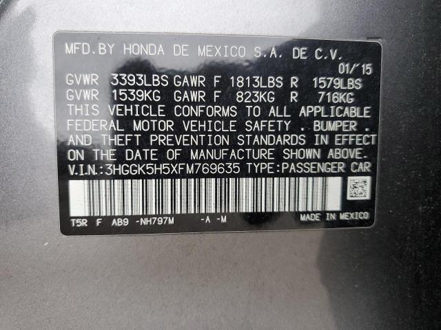 2015 HONDA FIT LX 3HGGK5H5XFM769635