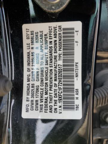 2017 HONDA CIVIC EXL - 19XFC1F72HE026517