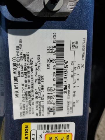 2019 LINCOLN MKZ 3LN6L5KU1KR618747