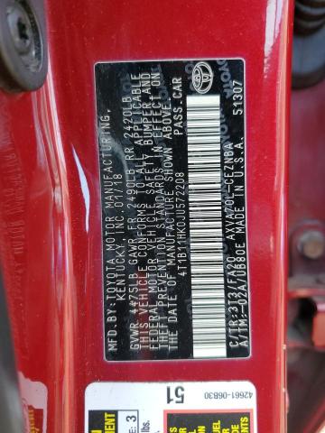 2018 TOYOTA CAMRY L 4T1B11HK0JU572208