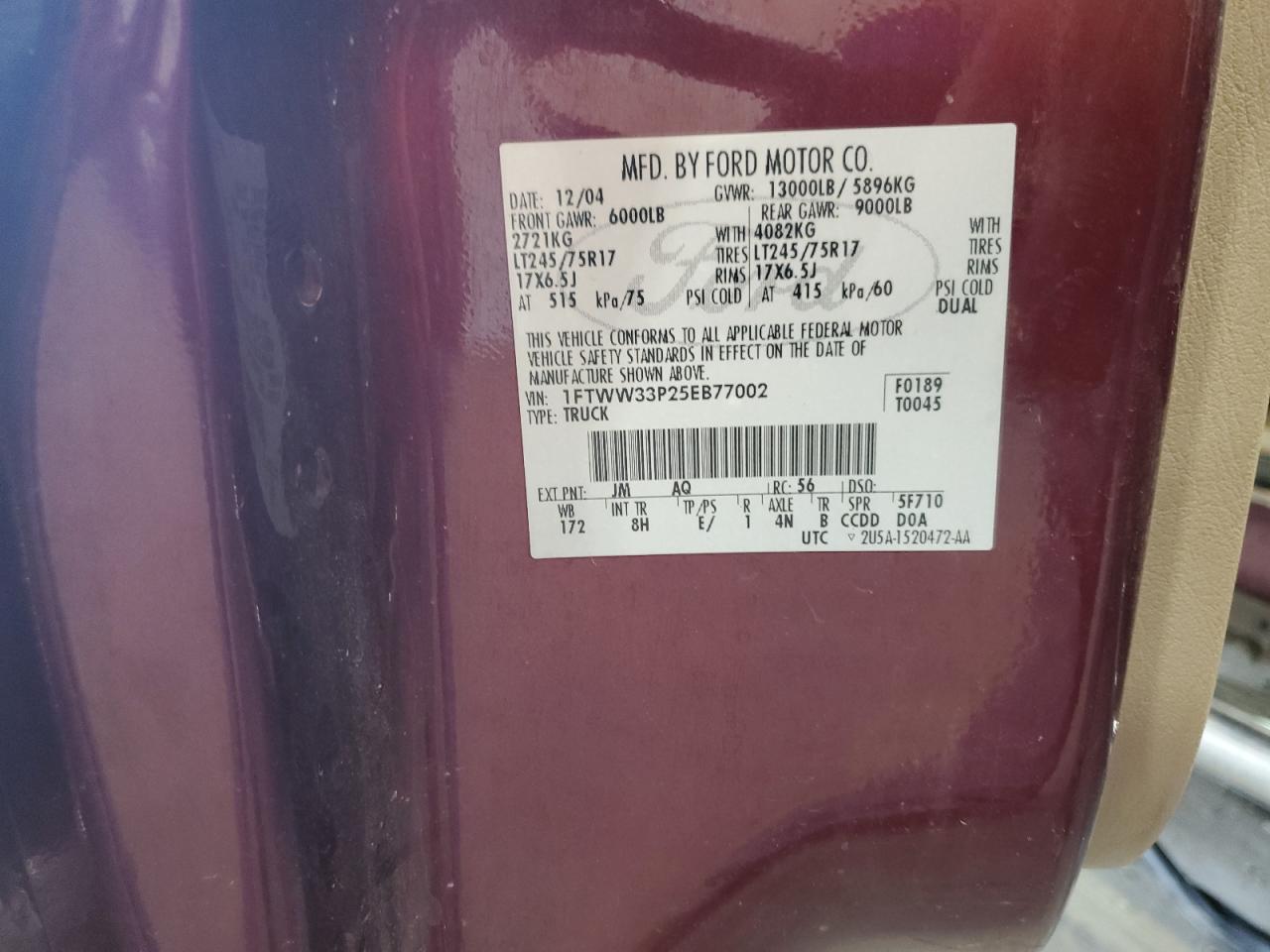 Lot #3214351236 2005 FORD F350 SUPER