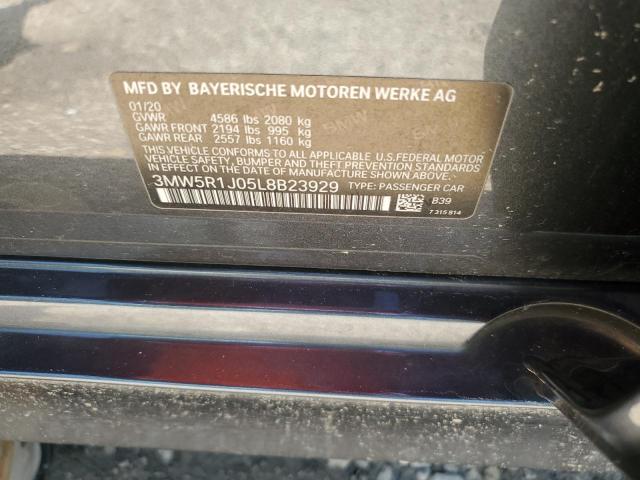 2020 BMW 330I 3MW5R1J05L8B23929