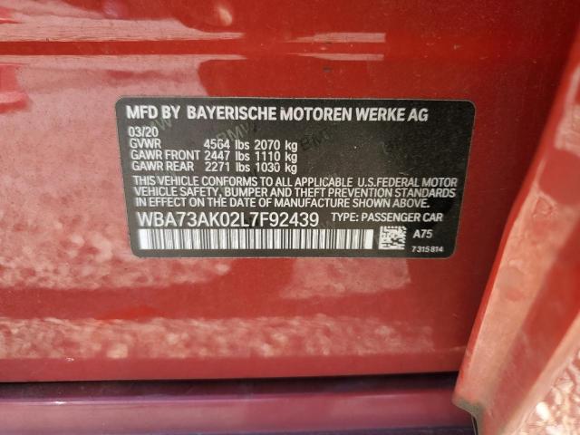 2020 BMW 228XI WBA73AK02L7F92439