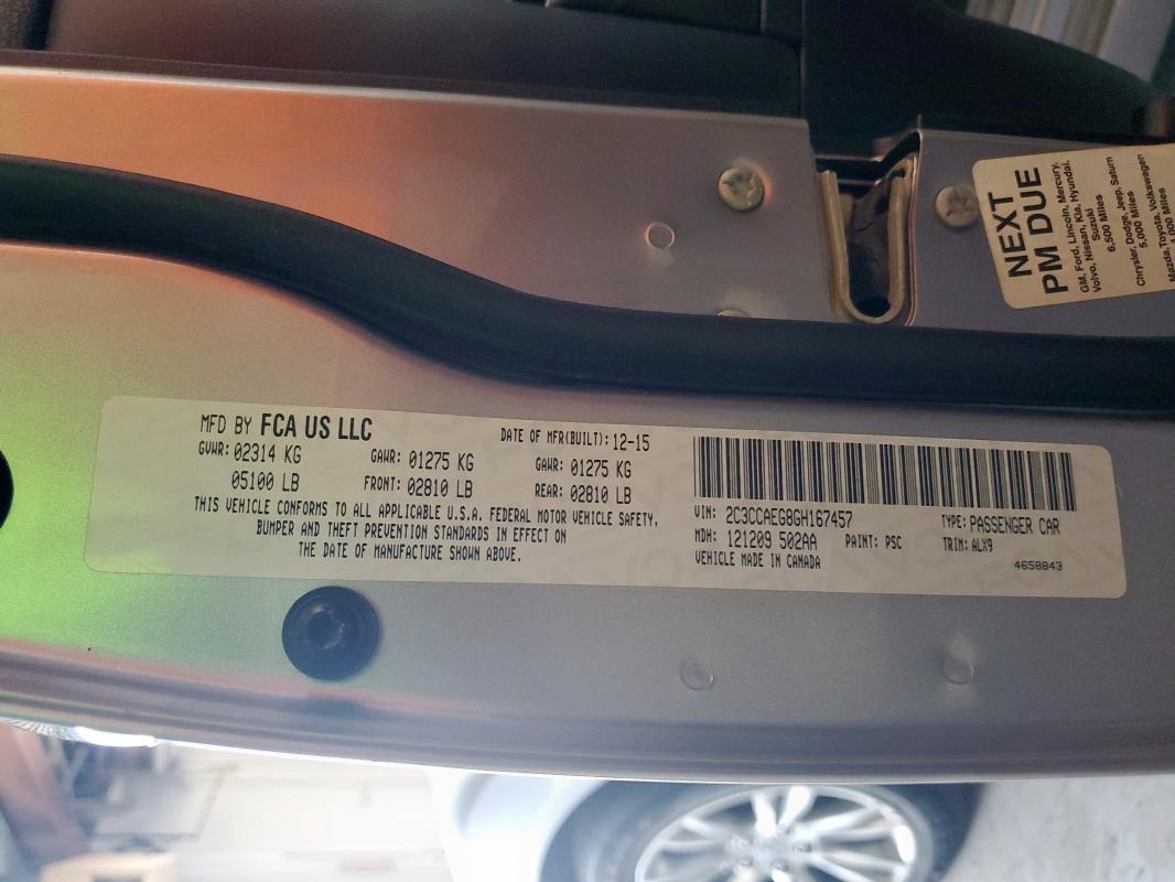 2016 CHRYSLER 300C 2C3CCAEG8GH167457