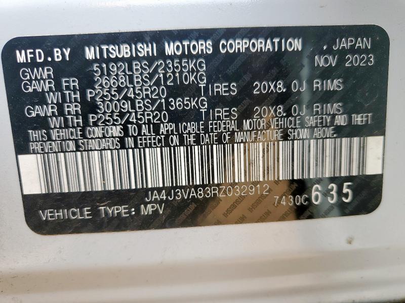 2024 MITSUBISHI OUTLANDER JA4J3VA83RZ032912