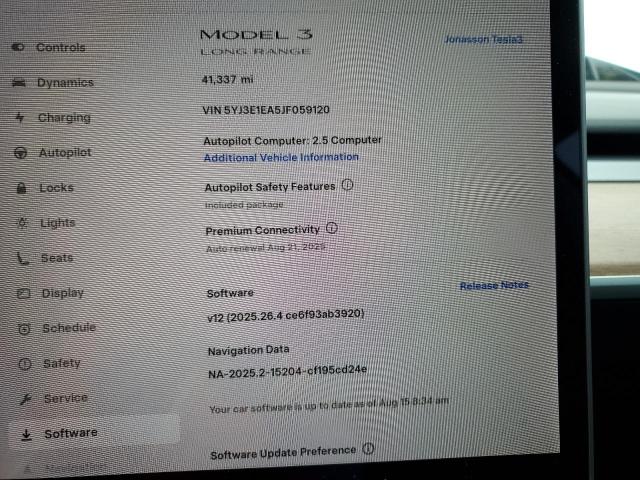 2018 TESLA MODEL 3 5YJ3E1EA5JF059120