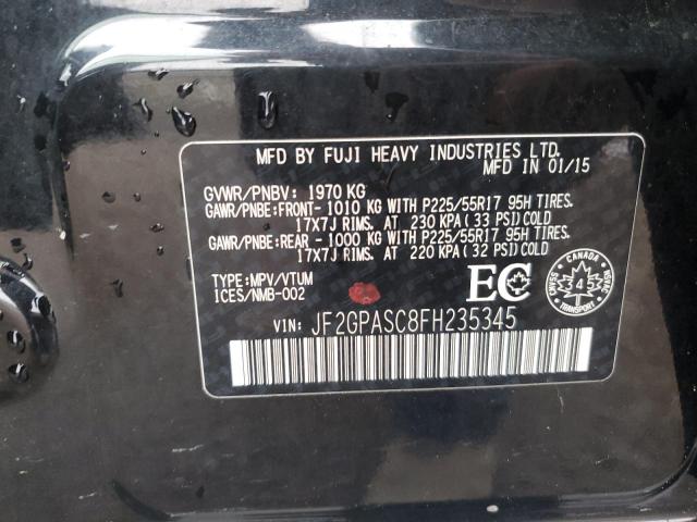 2015 SUBARU XV CROSSTR JF2GPASC8FH235345