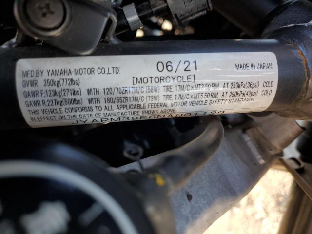 2022 YAMAHA YZFR3 JYARM38E6NA001129