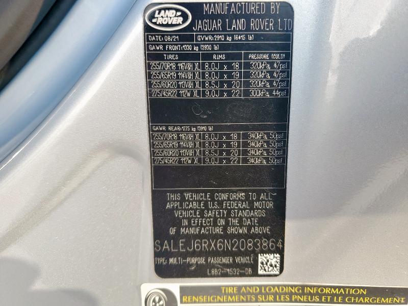 2022 LAND ROVER DEFENDER 90 S SALEJ6RX6N2083864