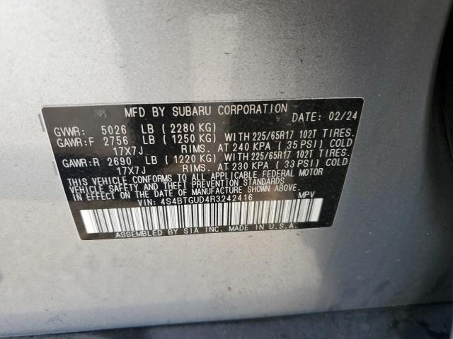 2024 SUBARU OUTBACK WILDERNESS 4S4BTGUD4R3242416