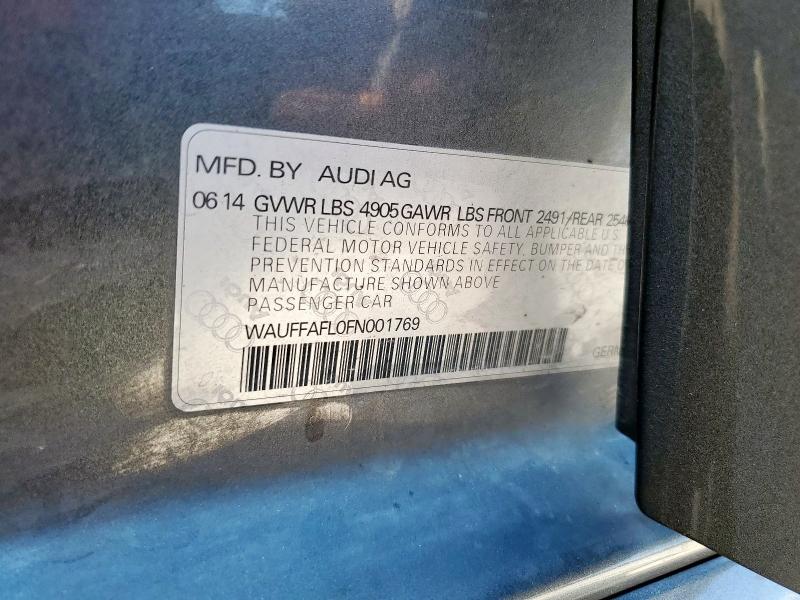 2015 AUDI A4 PREMIUM WAUFFAFL0FN001769