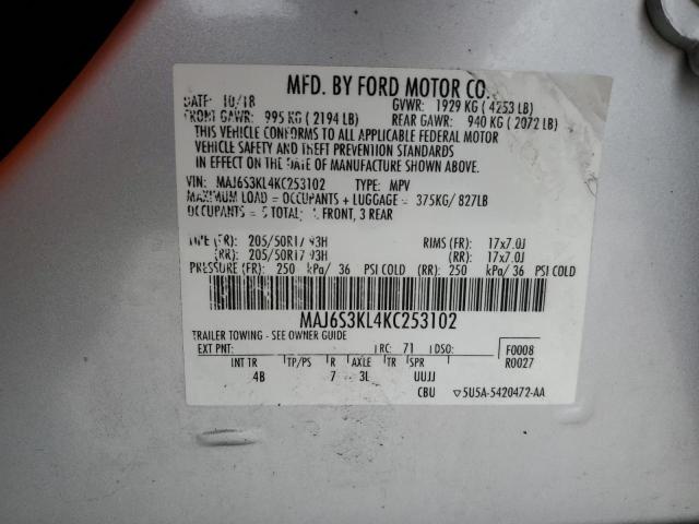 2019 FORD ECOSPORT TITANIUM MAJ6S3KL4KC253102