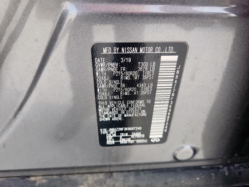 2019 INFINITI QX80 LUXE JN8AZ2NF3K9687240