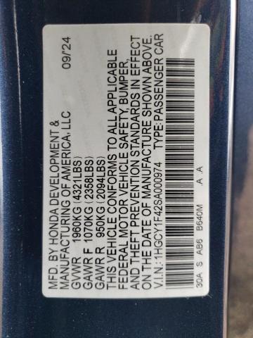 2025 HONDA ACCORD SE 1HGCY1F42SA000974