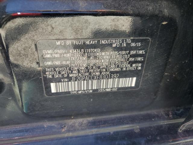 2015 SUBARU XV CROSSTR JF2GPACCXF8301392