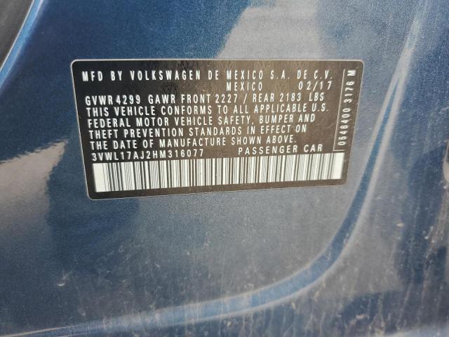 2017 VOLKSWAGEN JETTA SEL 3VWL17AJ2HM316077
