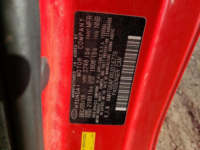 2019 HYUNDAI VELOSTER B KMHTG6AFXKU016776