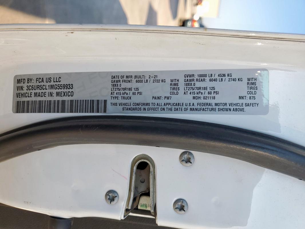 2021 RAM 2500 TRADE 3C6UR5CL1MG559933