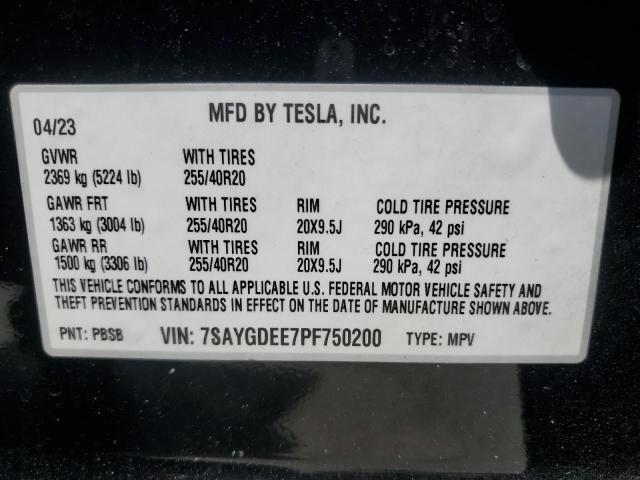 2023 TESLA MODEL Y 7SAYGDEE7PF750200