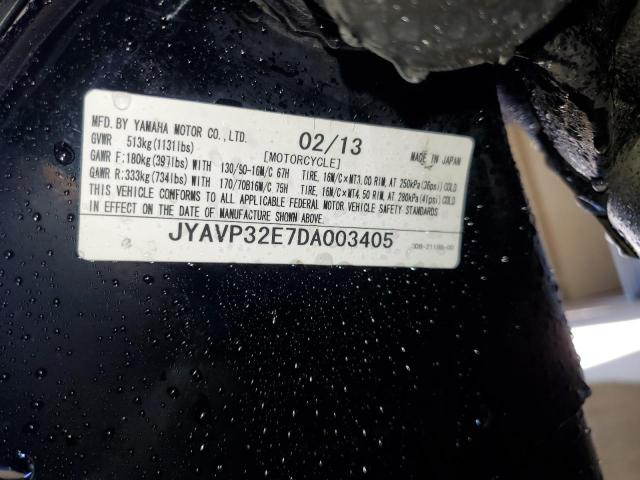 2013 YAMAHA XVS1300 JYAVP32E7DA003405