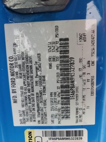 2017 FORD MUSTANG 1FA6P8AM9H5322839