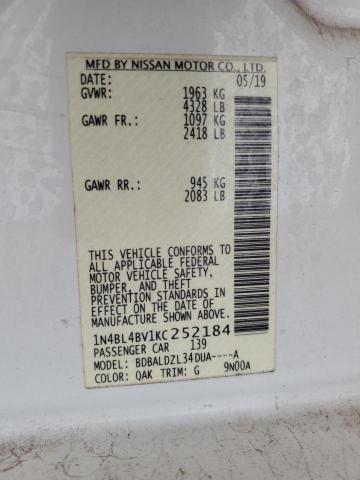 2019 NISSAN ALTIMA S #3297118610