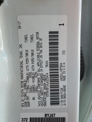 2018 TOYOTA TUNDRA DOU 5TFRY5F14JX232414