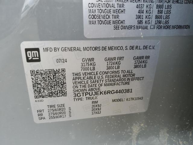 2024 GMC SIERRA K1500 ELEVATION-L 3GTPUJEK6RG440381