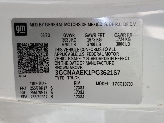 2023 CHEVROLET SILVERADO C1500 3GCNAAEK1PG362167