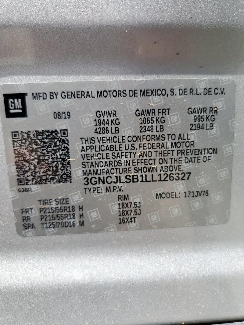 2020 CHEVROLET TRAX 1LT - 3GNCJLSB1LL126327