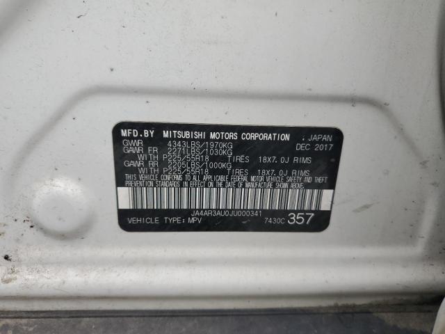 2018 MITSUBISHI OUTLANDER JA4AR3AU0JU000341