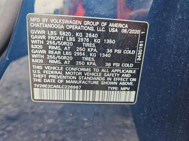 2020 VOLKSWAGEN ATLAS CROS - 1V26E2CA5LC226967