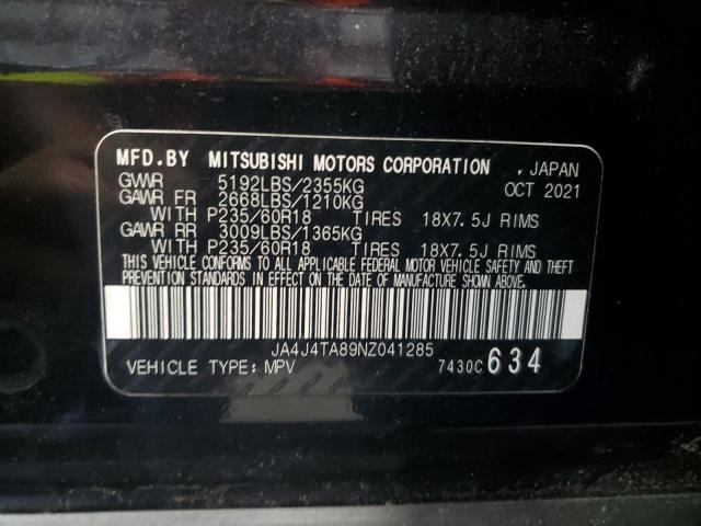 2022 MITSUBISHI OUTLANDER JA4J4TA89NZ041285