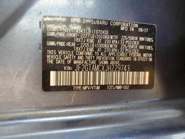 2018 SUBARU CROSSTREK JF2GTAMCXJH229743
