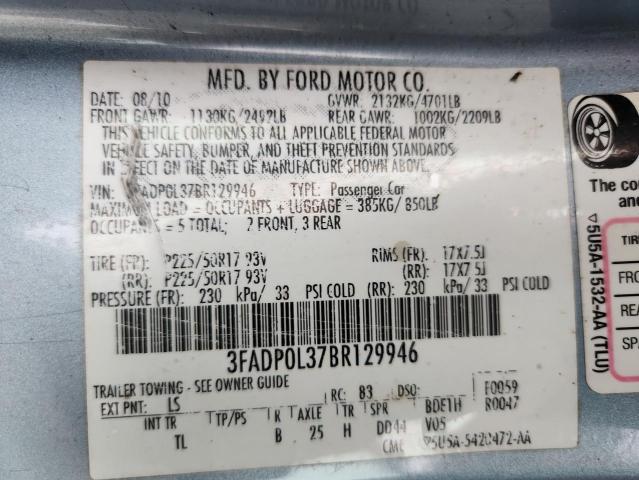2011 FORD FUSION HYB - 3FADP0L37BR129946