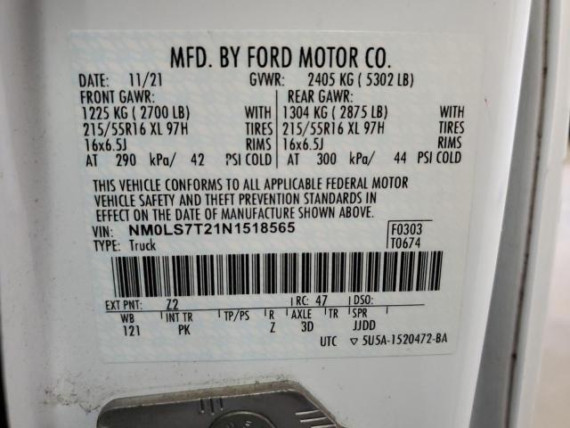 2022 FORD TRANSIT CO NM0LS7T21N1518565