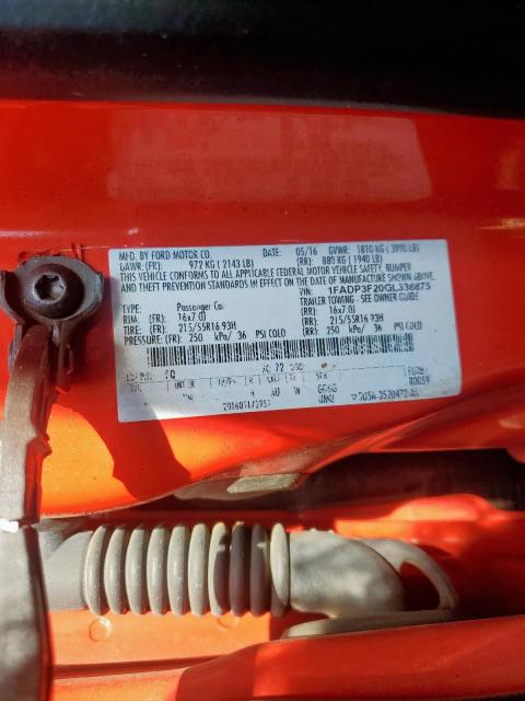 2016 FORD FOCUS SE 1FADP3F20GL338875