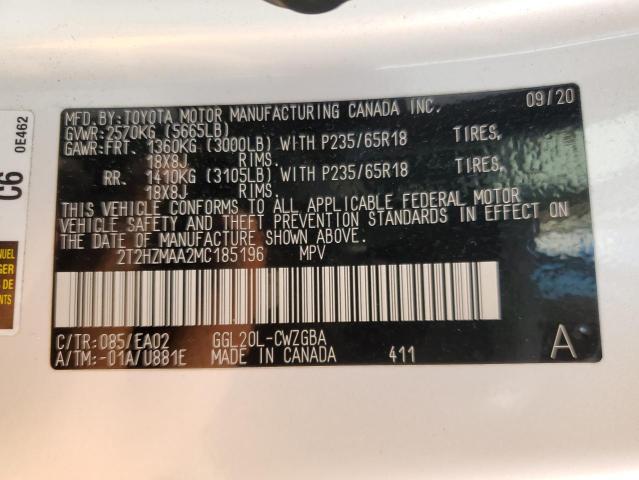 2021 LEXUS RX 350 2T2HZMAA2MC185196