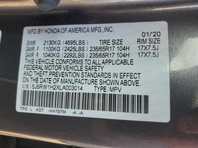 2020 HONDA CR-V LX 5J6RW1H2XLA003014