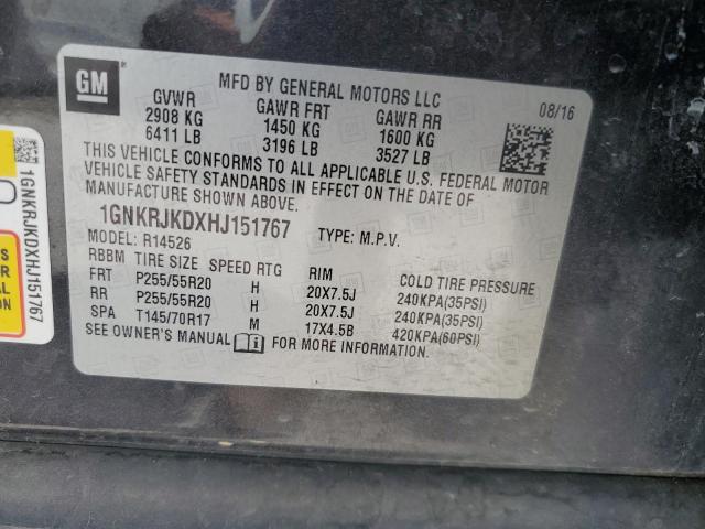 2017 CHEVROLET TRAVERSE P 1GNKRJKDXHJ151767