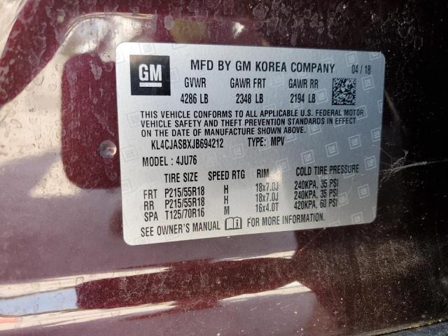 2018 BUICK ENCORE PREFERRED KL4CJASBXJB694212